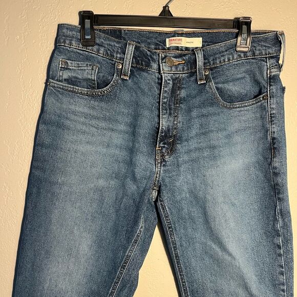 Levi's Other - Levi's Blue Slim Straight Leg Jeans Medium Wash Signature Athletic SZ 30 Work
